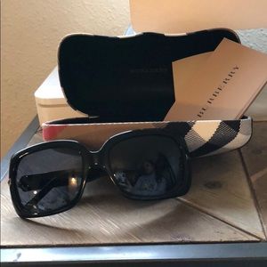 Burberry Sunglasses. Black with silver detail.